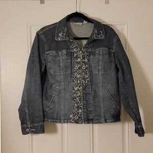 Chico's Platinum Denim Jean Jacket
